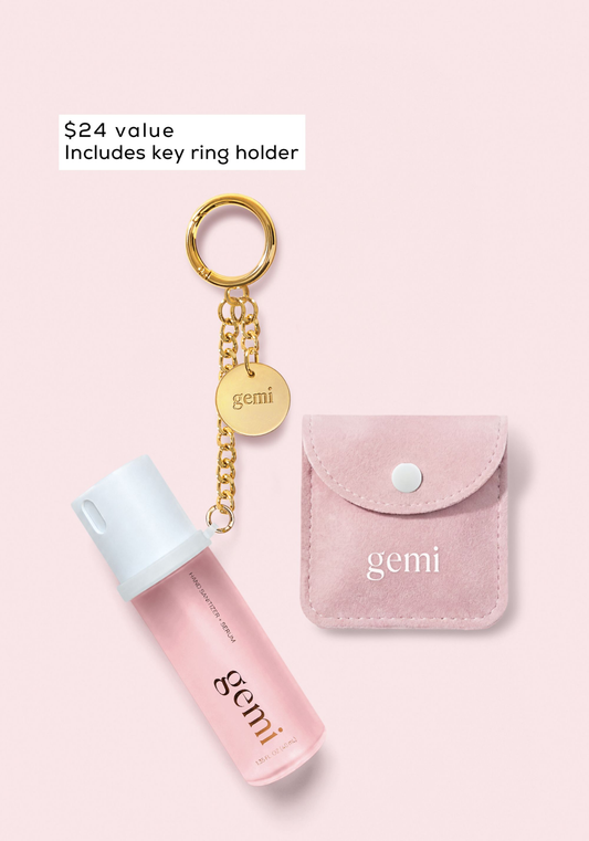 gemi with Gold Key Ring Set