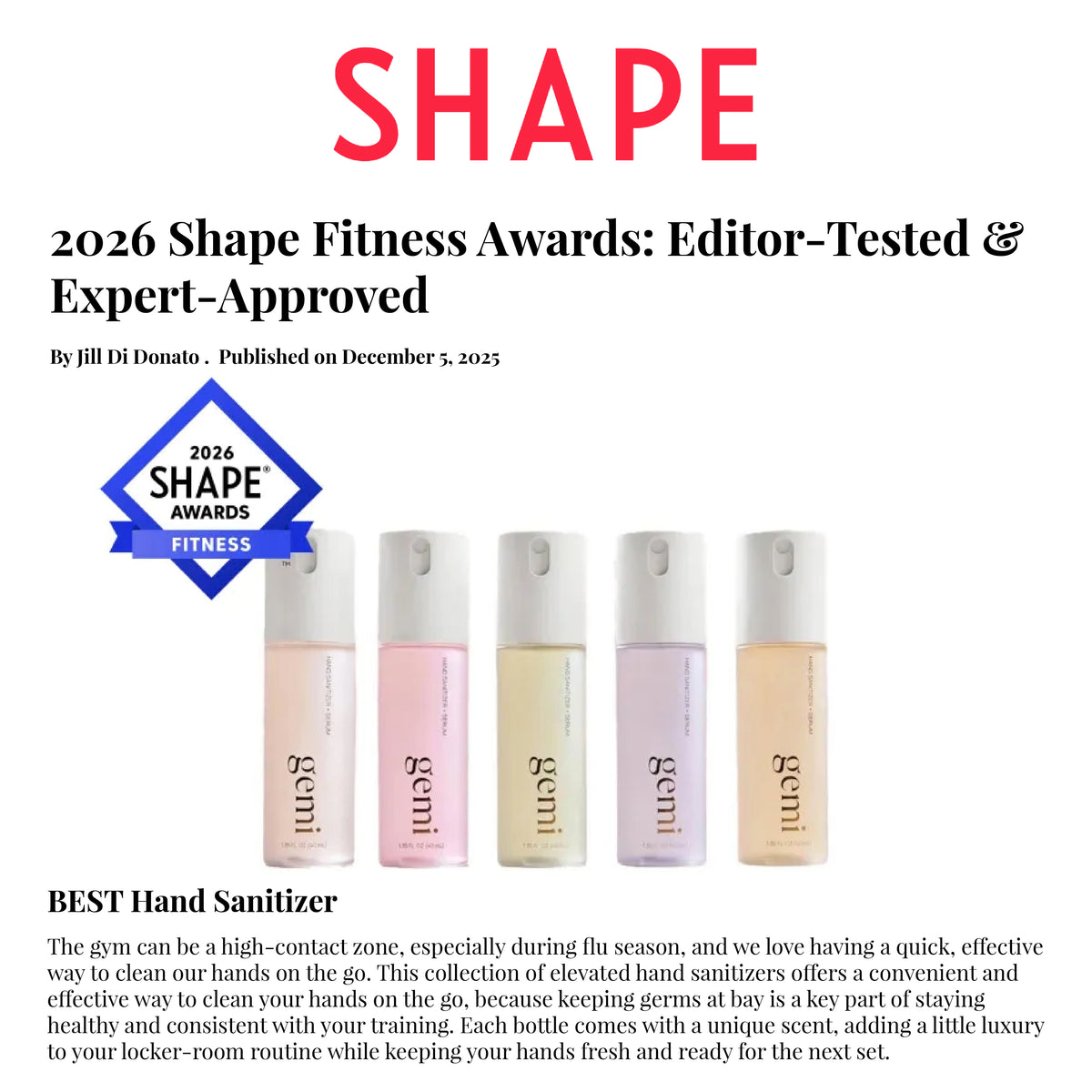 Shape awards