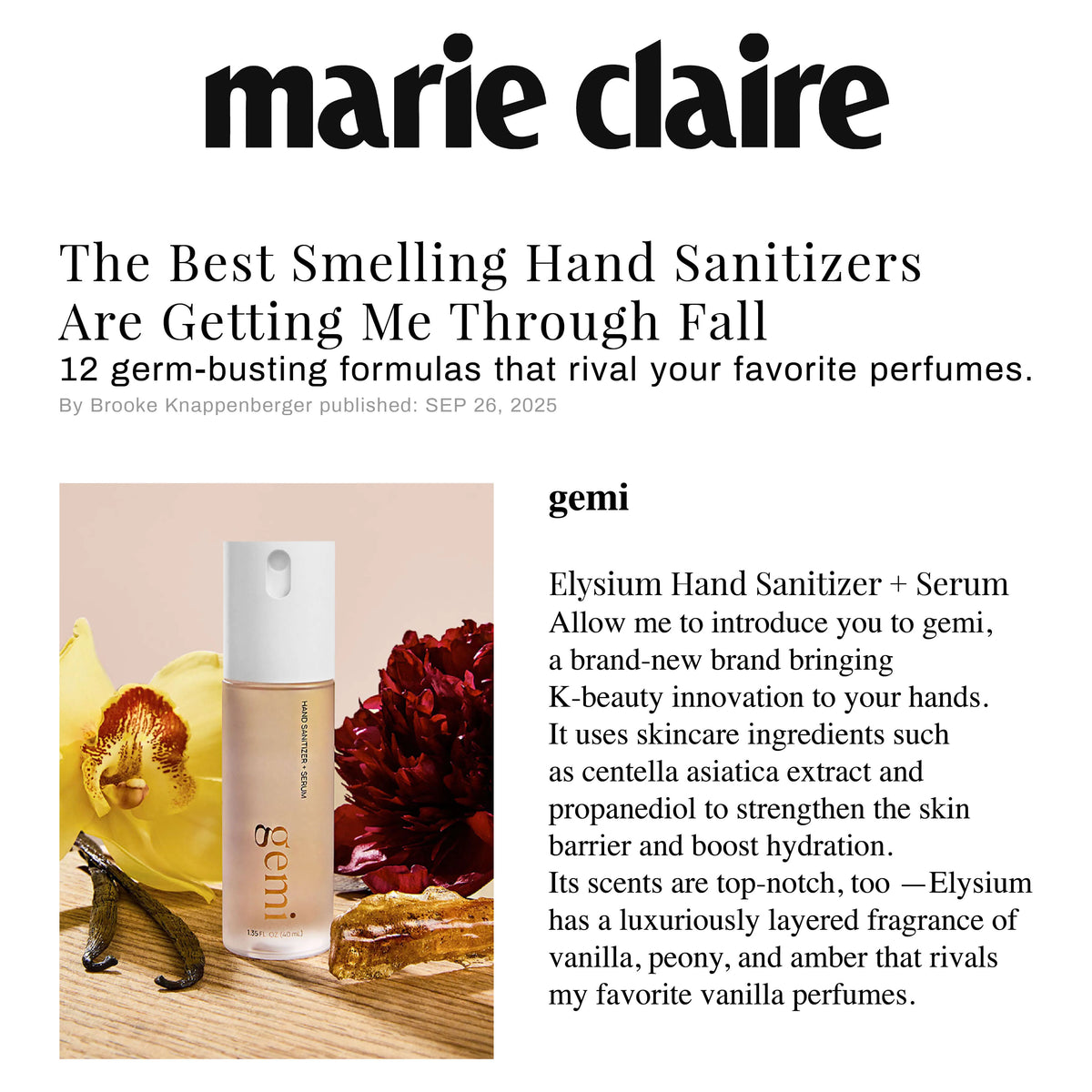 Marie Claire Best Smelling Hand Sanitizers