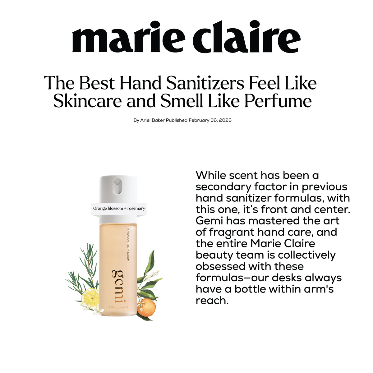 Marie Claire Best Smelling Hand Sanitizers
