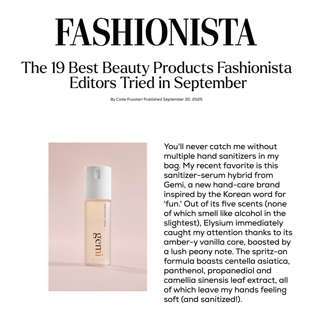 FASHIONISTA Article