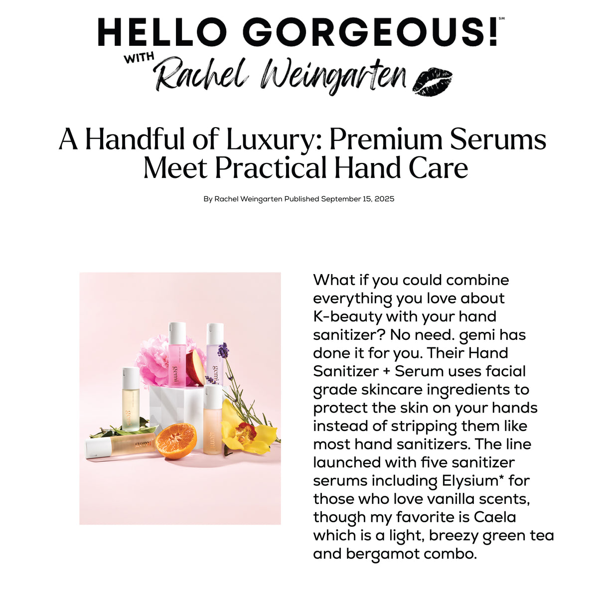 HELLO GORGEOUS Rachel Article