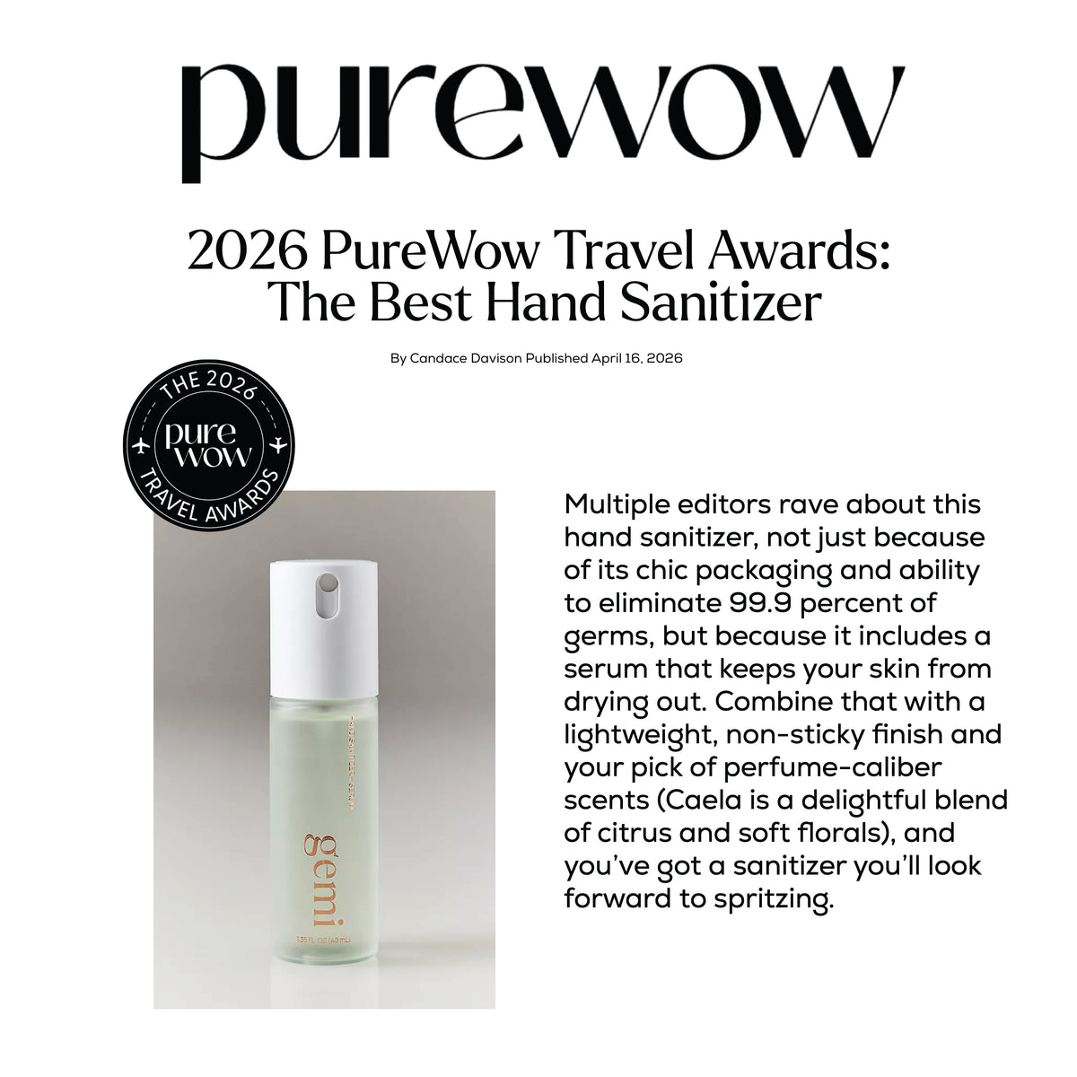 Pure Wow Travel Awards